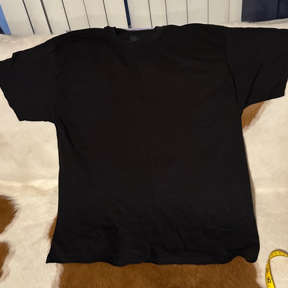Mens Hanes ComfortSoft Black T-shirt (No Pocket) XL